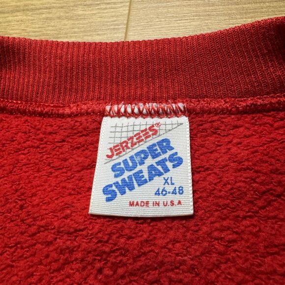 Vintage 90s Nebraska XL Red Spellout Crewneck Sweatshirt VTG Jerzees Made In USA - Picture 2 of 8